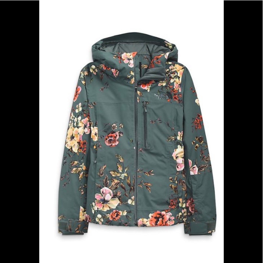The North Face Womens Descendit Jacket Balsam Green/Flowers FREE SHIPPING